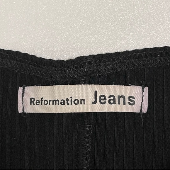 Reformation Wesley Ribbed Knit Square Neck Tie Strap Jumpsuit Black Small - Picture 14 of 15